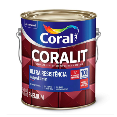 Esmalte Coralit Alto Brilho Preto de 3,6L Coral